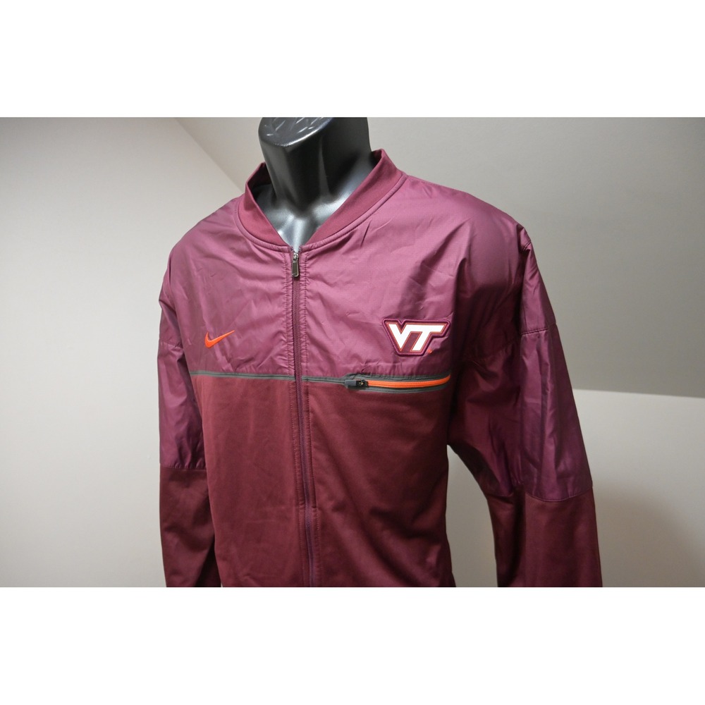 Nike Virginia Tech Hokies Jacket Mens XL Maroon Dri-FIT Full Zip Windbreaker VT